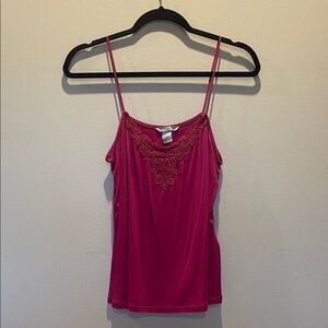 H&M Fuchsia Lace Detail Cami Top
